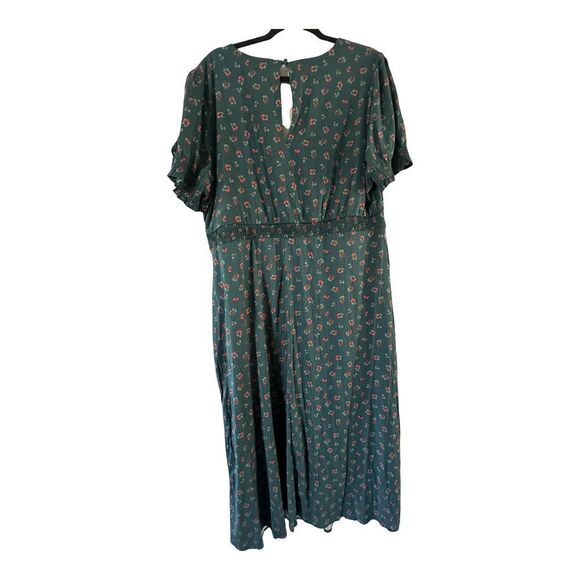 Torrid Plus Size Midi Green Prairie Dress Green Floral Cottage Core Size 2XL NWT - Picture 2 of 4
